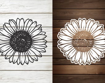 Sunflower svg - Floral svg - Cut File - svg - dxf - eps - png - Sunflower Clipart - Cricut - Digital Cut File