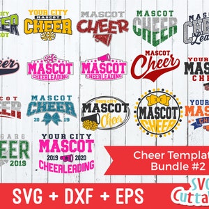 Cheer svg Bundle - Cheer Template Bundle #2 - svg - eps - dxf - Cheer Team - Cheerleader - Silhouette - Cricut Cut File - Digital Download