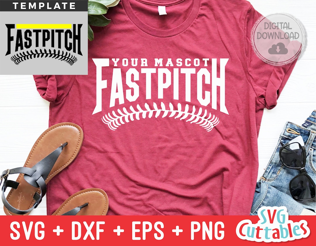 Fastpitch Svg Fastpitch Template 007 Svg Eps Dxf Png Silhouette Cricut