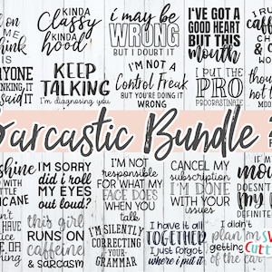 Sarcastic Bundle svg - Sarcastic Cut File - Funny - Quote - svg - svg - dxf - eps - png - Silhouette - Cricut - Digital File