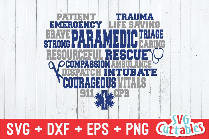 Download Paramedic svg EMT svg eps dxf png Heart Word Art | Etsy