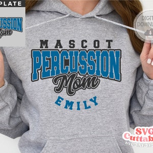 Band svg Cut File - Percussion Mom Template 0017 - svg - eps - dxf - png - Marching Band - Silhouette - Cricut - Digital Download