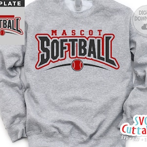 Softball svg - Softball Template - svg - eps - dxf - png - Silhouette -  Cricut Cut File - 0061 - Softball Team - Digital File