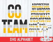 Go Team svg Alphabet - Multi Color Sport - svg - eps - dxf  - Athletic - Sport - Silhouette - Cricut Cut File - Digital File