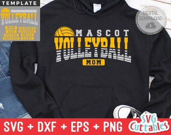 Volleyball svg - Volleyball Cut File - Template 0047 - svg - eps - dxf - Volleyball Team - Silhouette - Cricut cut file, Digital download