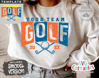 Golf svg Cut File - Golf Team - Golf Template 0018 - svg - eps - dxf - png  - Silhouette - Cricut - Digital Download