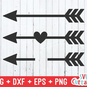 Arrow svg - Arrow Cut File - Split Arrow - svg - dxf - eps - png - Arrow with Heart - Silhouette - Cricut - Digital Download