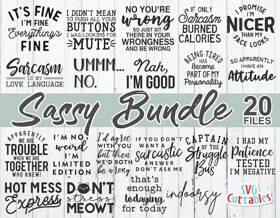 Download Sassy Bundle Svg Sarcastic Cut File Funny Svg Bundle Etsy