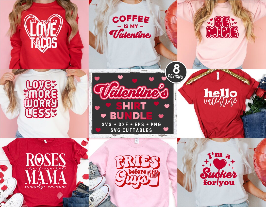 Valentine's Day Bundle Svg - Valentine's Svg Bundle - Svg - Dxf - Eps ...