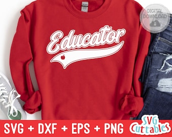 Educator svg - Teacher svg - Occupation - Swoosh - svg - dxf - eps - png - Cut File - Silhouette - Cricut - Digital Download