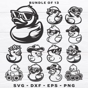 Gummiente svg - Gummienten-Bundle 1 - svg - dxf - eps - png - Vektor - Silhouette - Cricut - Laser - Digitale Datei