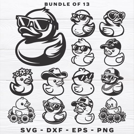 Rubber Duck svg - Rubber Duck Bundle 1 - svg - dxf - eps - png - Vector  - Silhouette - Cricut - Laser - Digital File