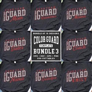 Color Guard svg Bundle   - Color Guard Template Bundle 3 - svg - dxf - eps - png - Cut File - Silhouette -  Cricut - Digital Download