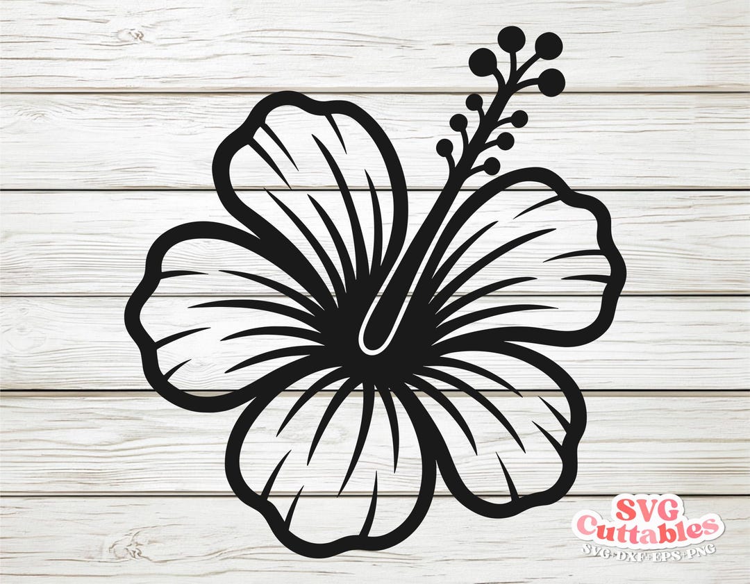 Hibiscus Flower Svg - Hibiscus Png Clipart - Floral Cut File - Svg ...