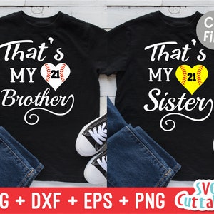 Baseball Svg, Softball Svg, das ist meine Schwester Svg, das ist mein Bruder Svg, Dxf, Eps, Baseball-Herz, Silhouette, Cricut-Datei, digitaler Download