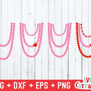 Valentine&#39;s svg - Necklace svg - Valentine&#39;s Day svg - dxf -eps - png - Pearl Necklace - Silhouette - Cricut - Cut File - Digital File