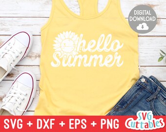 Hello Sunshine svg - Summer Cut File - Beach - Quote - svg - svg - dxf - eps - png - Silhouette - Cricut - Digital File