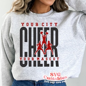 Cheer svg Cut File - Cheer Template 00102- svg - eps - dxf - Cheerleader - Megaphone - Silhouette - Cricut - Digital Download