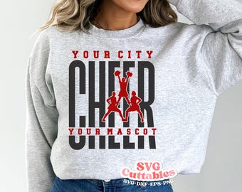 Cheer svg Cut File - Cheer Template 00102- svg - eps - dxf - Cheerleader - Megaphone - Silhouette - Cricut - Digital Download