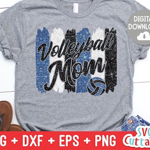 Volleyball Mom svg - Volleyball svg - Volleyball Cut File - svg - eps - dxf - png - Brush Strokes - Silhouette - Cricut - Digital Download