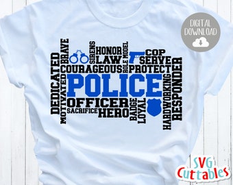 Police svg - Police Word Art - Cut File - svg - eps - dxf - png - Subway Art - Silhouette -  Cricut - Digital File
