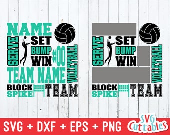 Volleyball svg, Volleyball Subway Art SVG, Volleyball cut file, dxf, eps, Volleyball team, Silhouette, Cricut cut file, Digital download