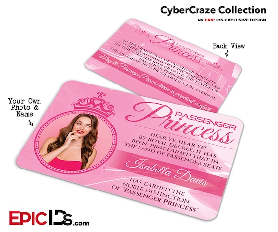 Passenger Princess ID Card [photo Personalized] - Etsy