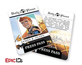 DC Comic's Inspired Classic "James (Jimmy) Olsen" Daily Planet Press Pass ID
