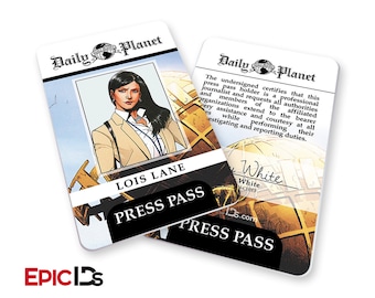 DC Comic's Inspired Classic "Lois Lane" Daily Planet Press Pass ID