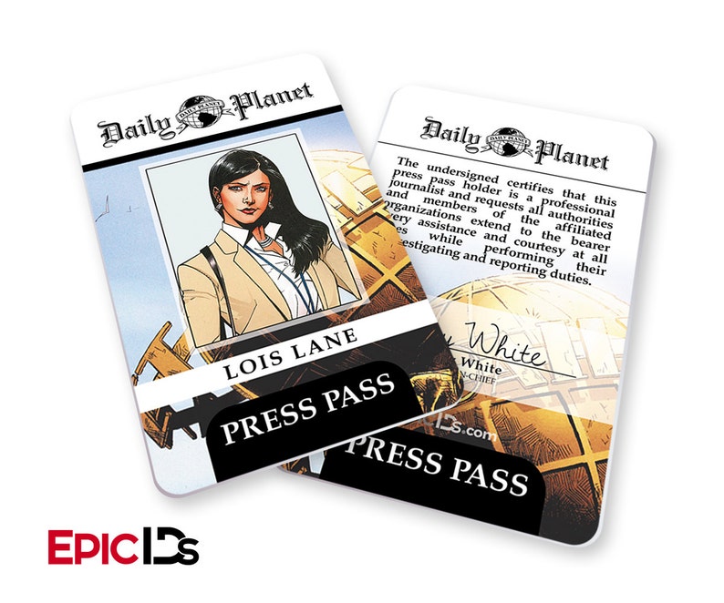 DC Comic's Inspired Classic Lois Lane Daily Planet Press Pass ID image 1