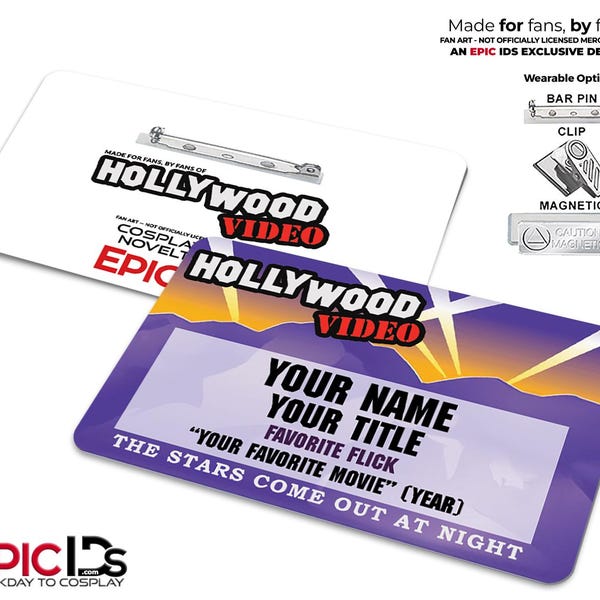 Custom Hollywood Video Employee ID Badge – Personalized Retro Collectible