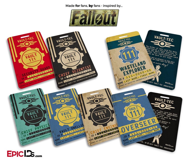 Fallout Game Inspired Custom Vault ID Badge Etsy