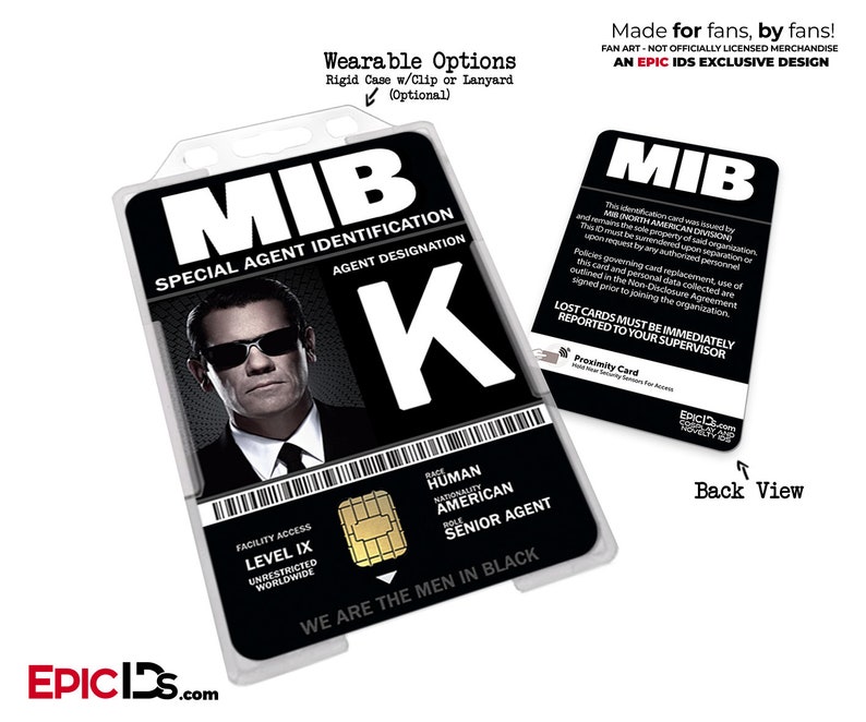 Special Agent Mib Mib International Cosplay Name Badge Ids Etsy Norway