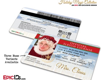 Mrs Claus Official Sleigh License by Epic IDs [Photo Personalized]