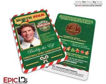 North Pole Buddy The Elf Identity Badge - Holiday Cosplay / Christmas Costume Prop | EpicIDs Exclusive