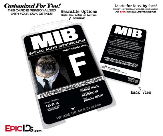 イルミナティカード　The Men in Black Special Agent MIB / MIB International Cosplay Name Badge Ids