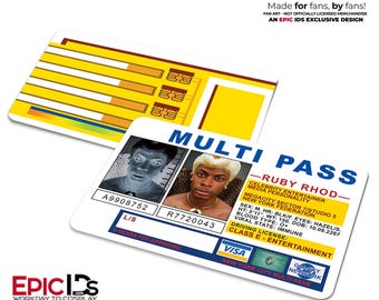 The Fifth Element Inspired Ruby Rhod Multi Pass Card