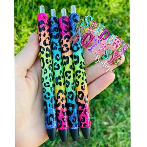 Rainbow Leopard Glitter Pen