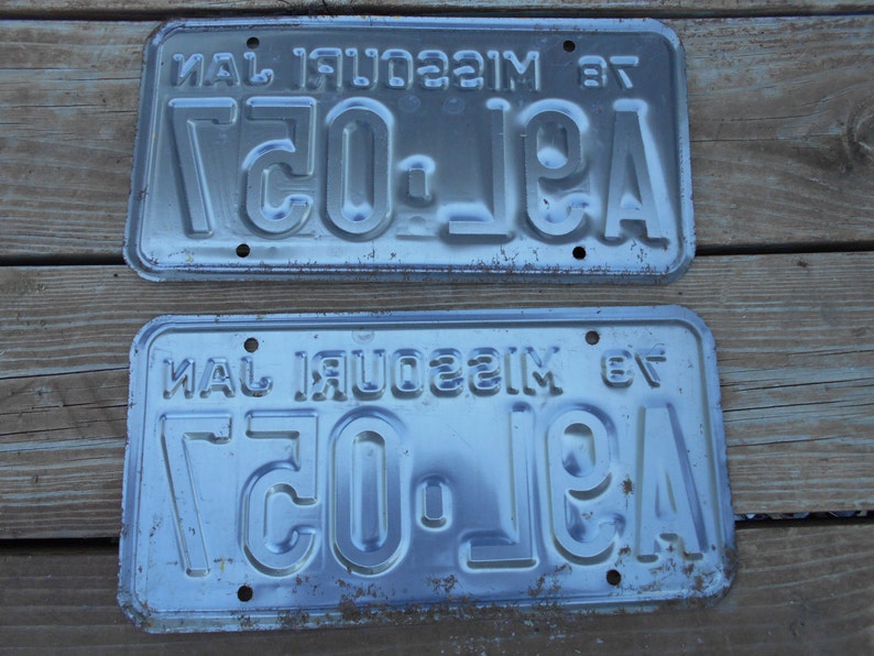 1978 Missouri License Plate Vintage SET Jan 1978 Adair County Etsy