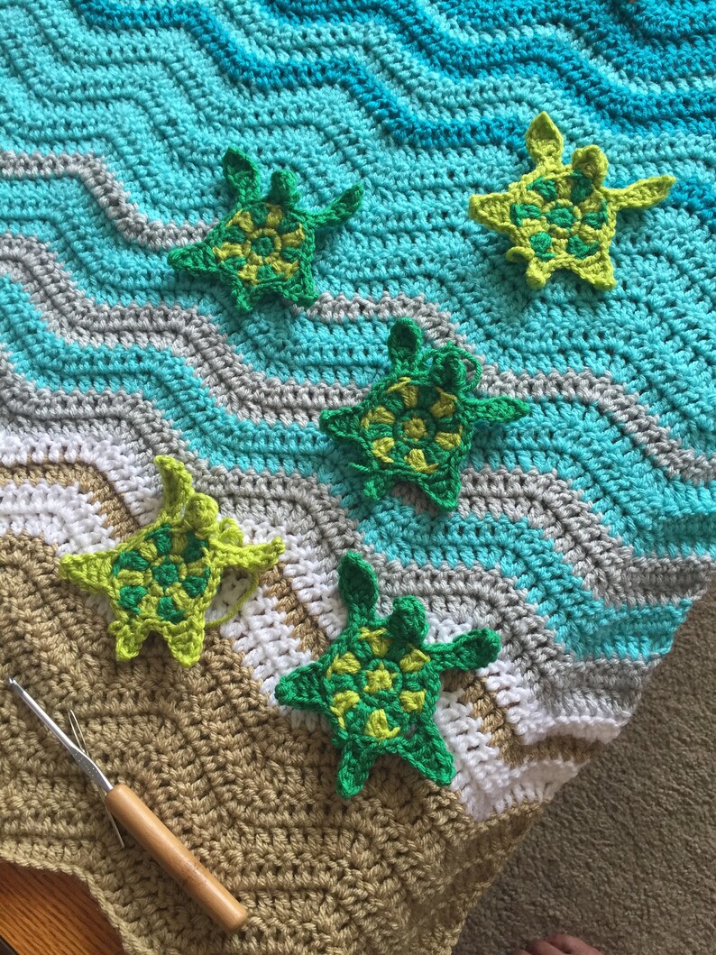 Crochet Sea Turtle Baby Blanket Etsy