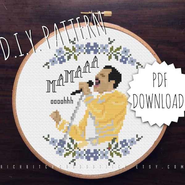 DIY Mama Ooh PADRÃO de ponto cruz do Dia das Mães. Padrão de ponto cruz contado. Padrão de agulha. Padrão de bordado.