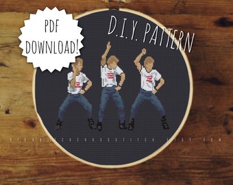 DIY Dynamite Dance Set cross stitch PATTERN. Counted cross stitch pattern. Needlepoint pattern. Embroidery pattern.