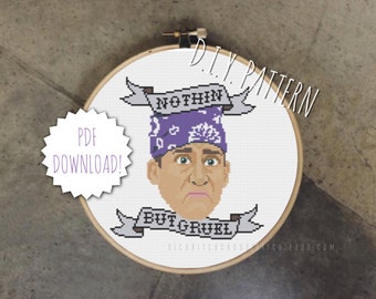 DIY Office Manager Pretend Felon cross stitch PATTERNS with and without banner. Counted cross stitch pattern. Needlepoint pattern.