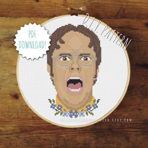 DIY Screaming Office Employee cross stitch PATTERN. Counted cross stitch pattern. Embroidery pattern.