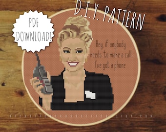 DIY "I've Got A Phone" cross stitch PATTERN | Counted cross stitch pattern | Downloadable pattern