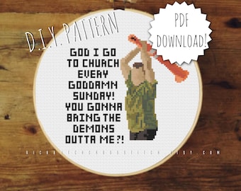 DIY You Gonna Bring The Demons Outta Me cross stitch PATTERN. Counted cross stitch pattern. Needlepoint pattern. Embroidery pattern.