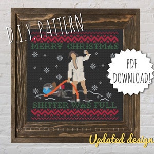 Updated Design! | DIY Holiday Vacation | Sh*tter Was Full cross stitch PATTERN | Counted cross stitch pattern | Christmas embroidery pattern