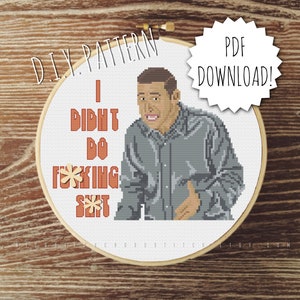 DIY &quot;I Didn&#39;t Do F***ing S**t&quot; ITYSL cross stitch PATTERN | Counted cross stitch pattern | Downloadable pattern.