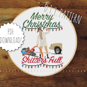 DIY Holiday Vacation | Sh*tters Full cross stitch PATTERN | Counted cross stitch pattern | Christmas embroidery pattern