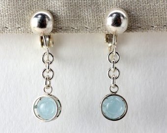 Ocean Dream No Piercing Ear Clip, Fine Aquamarine, Sterling Silver